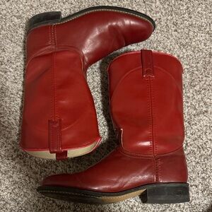 Woman’s Red Leather Cowboy Boots